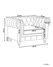 Beliani Kreslo Sivobéžová CHESTERFIELD