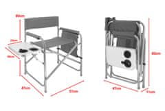 SEFIS Basic kempingová rozkladacia stolička so stolíkom a držiakom nápojov