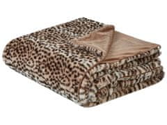 Beliani Prikrývka s leopardím vzorom 200 x 220 cm hnedá KUDELI