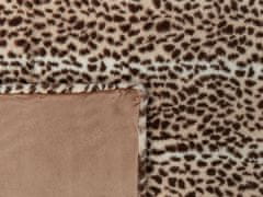 Beliani Prikrývka s leopardím vzorom 200 x 220 cm hnedá KUDELI