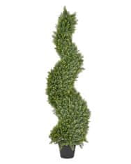 Beliani Umelá rastlina v kvetináči 126 cm CYPRESS SPIRAL TREE