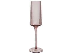 Beliani Sada 4 úzkych pohárov na šampanské 220 ml ružová AMETHYST