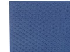 Beliani Zamatová posteľ 180 x 200 cm modrá BAYONNE