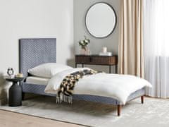 Beliani Zamatová posteľ 90 x 200 cm sivá BAYONNE