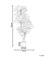 Beliani Umelá rastlina v kvetináči 140 cm CODIAEUM