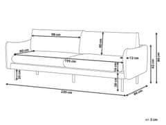 Beliani 3-miestna zamatová pohovka sivá VINTERBRO