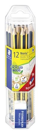Staedtler Grafitová ceruzka "Noris" sada + guma zadarmo, HB, šesťhranná 61 120P1