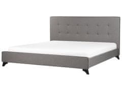 Beliani Čalúnená posteľ 180 x 200 cm sivá AMBASSADOR