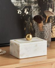 Beliani Dekoratívna mramorová krabička biela CHALANDRI