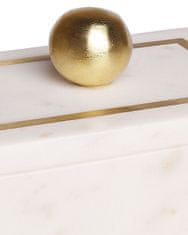 Beliani Dekoratívna mramorová krabička biela CHALANDRI