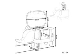 Beliani Detská taburetka z umelej kože s úložným priestorom sivobéžová ELEPHANT