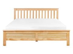 Beliani Drevená posteľ 140 x 200 cm svetlé drevo MAYENNE