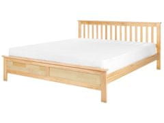 Beliani Drevená posteľ 180 x 200 cm svetlé drevo MAYENNE