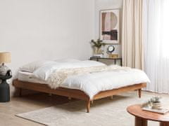 Beliani Drevená posteľ 180 x 200 cm svetlé drevo TOUCY