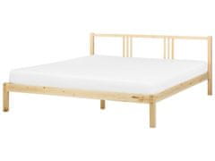 Beliani Drevená posteľ 180 x 200 cm svetlé drevo VANNES