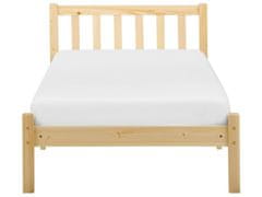 Beliani Drevená posteľ 90 x 200 cm svetlé drevo FLORAC