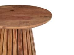 Beliani Konferenčný stolík tmavé akáciové drevo MESILLA