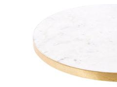Beliani Otáčací mramorový stojan na tortu biela/zlatá ASTROS