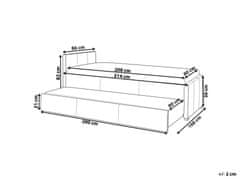 Beliani Rozkladacia posteľ s buklé čalúnením 80 x 200 cm broskyňová MARMANDE