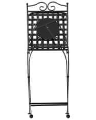 Beliani Sada 2 kovových záhradných skladacích stoličiek čierna CARPINO