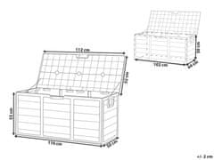 Beliani Záhradný úložný box 112 x 50 cm sivý LOCARNO