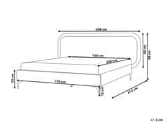 Beliani Zamatová posteľ 160 x 200 cm svetlobéžová SUZETTE