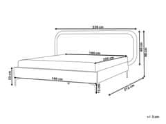 Beliani Zamatová posteľ 180 x 200 cm béžová SUZETTE