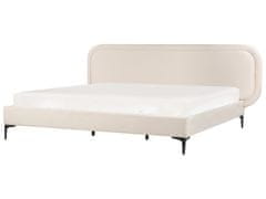 Beliani Zamatová posteľ 180 x 200 cm svetlobéžová SUZETTE