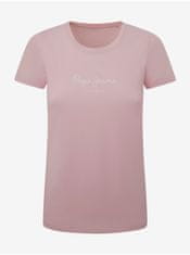 Pepe Jeans Ružové dámske tričko s krátkym rukávom Pepe Jeans S