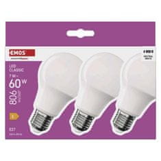 EMOS LED žiarovka Classic A60 / E27 / 7 W (60 W) / 806 lm / Neutrálna biela