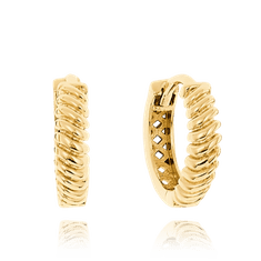 MINET Elegantné pletené zlaté náušnice Au 585/1000 2,15g