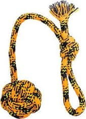 HipHop Dog Vrhací bavlněné lano s míčem HipHop ROPE ø 7cm / 48 cm, neon oranžová, černá, žlutá