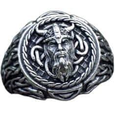 IZMAEL Prsteň Head Viking-Strieborná/Čierna/59mm KP31989