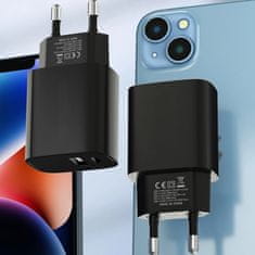 MG WGWCB sieťová nabíjačka USB / USB-C 20W, čierna