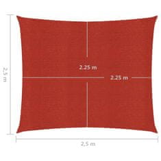 Vidaxl Tieniaca plachta 160 g/m², červená 2,5x2,5 m, HDPE