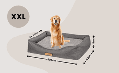 DOGESTE Dogeste pelech pre veľkého psa - umývateľný kôš pre psa - kôš pre psa - pohovka pre psa ortopedická manšestrová šedá XXL 114x82 cm