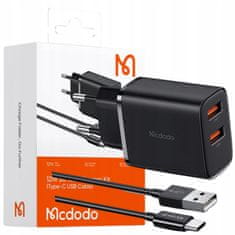 Mcdodo Mcdodo Univerzálna Nabíjačka 2Xusb 12W + Vysokorýchlostný Kábel Usb Usb-C 1M