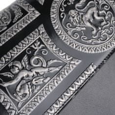 Dámska kožená listová kabelka 16258 černo-šedá/armonia