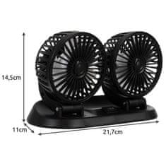 Xtrobb 23222 dvojitý ventilátor do auta čierna