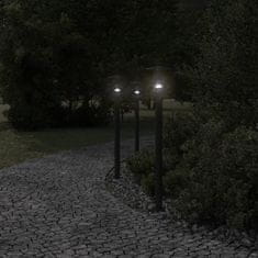 Petromila vidaXL Vonkajšie stojace lampy 3 ks čierne 100 cm nehrdzavejúca oceľ