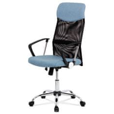 Autronic Kancelárska stolička radu BASIC, poťah modrá látka a čierna sieťovina MESH