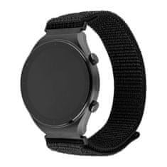 FIXED Nylonový řemínek Nylon Sporty Strap s Quick Release 20mm pro smartwatch, černý (FIXNST2-20MM-BK)