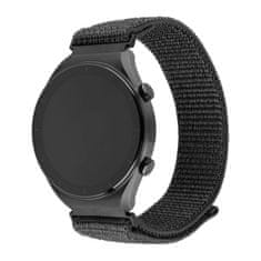 FIXED Nylonový řemínek Nylon Sporty Strap s Quick Release 20mm pro smartwatch, tmavě šedý (FIXNST2-20MM-GR)