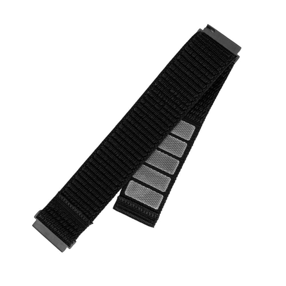 FIXED Nylonový řemínek Nylon Sporty Strap s Quick Release 22mm pro smartwatch, černý (FIXNST2-22MM-BK)