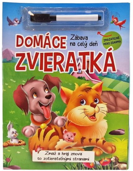 Pracovný zošit s fixkou domáce zvieratká + zmazateľné pero