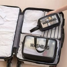 Korbi Cestovná kozmetická taštička do lietadla, priehľadná čierna x3, J5