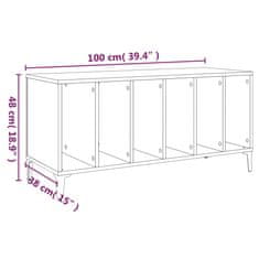 Vidaxl Skrinka na platne dymový dub 100x38x48 cm kompozitné drevo