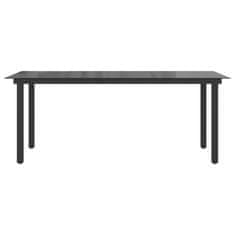 Vidaxl Záhradný stôl, čierny 190x90x74 cm, hliník a sklo