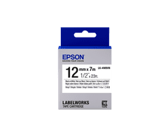 Epson Label Cartridge Vinyl LK-4WBVN Black/White 12mm (7 metrov)
