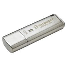 Kingston IronKey Locker+ 50/64GB/USB 3.1/USB-A/Strieborná